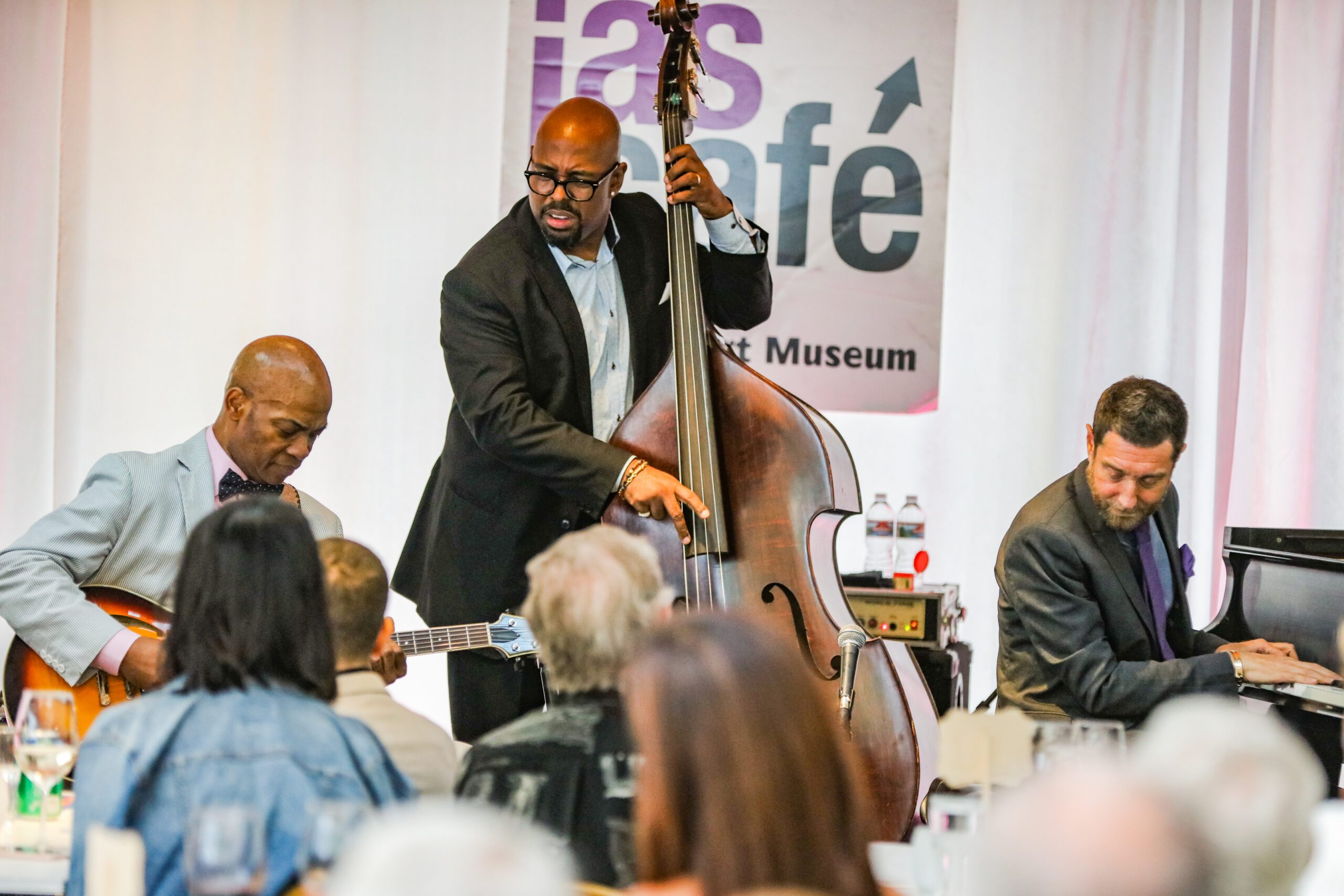 JAS Cafe’, Christian McBride, Benny Green & Russell Malone, Aspen Art Museum, Aug. 18, 2018.